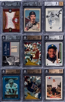 1970-2002 Topps and Assorted Brands Multi-Sports Stars and Hall of Famers BGS and BVG Graded Collection (23 Different) – Including DiMaggio, Montana and Griffey